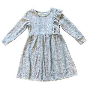 Chaser soft leopard ruffle long sleeve dress Girls size 5 in like new condition